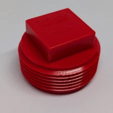 Caplugs P-108 RED HDPE Plastic Threaded Plug for 1-1/4 inch NPT Pipe Fittings