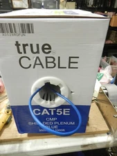 trueCABLE - *REMAINDER OF 1000ft box cat5e Shielded Plenum ethernet cable - BLUE