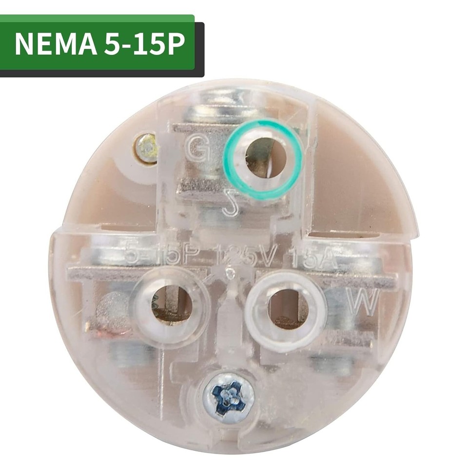 Extension Cord Ends Male and Female Plug, 15 Amp 125 Volt Heavy Duty