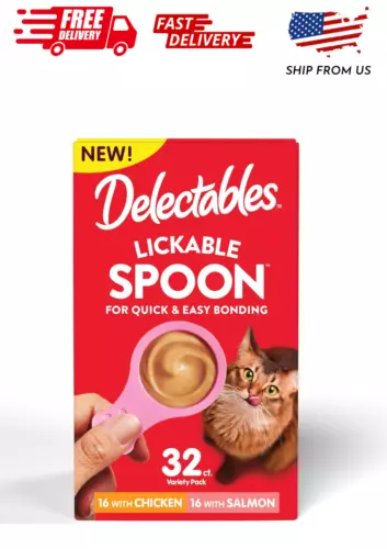 Hartz New Delectables Lickable Spoon Interactive Lickable Cat Treats for Quick &