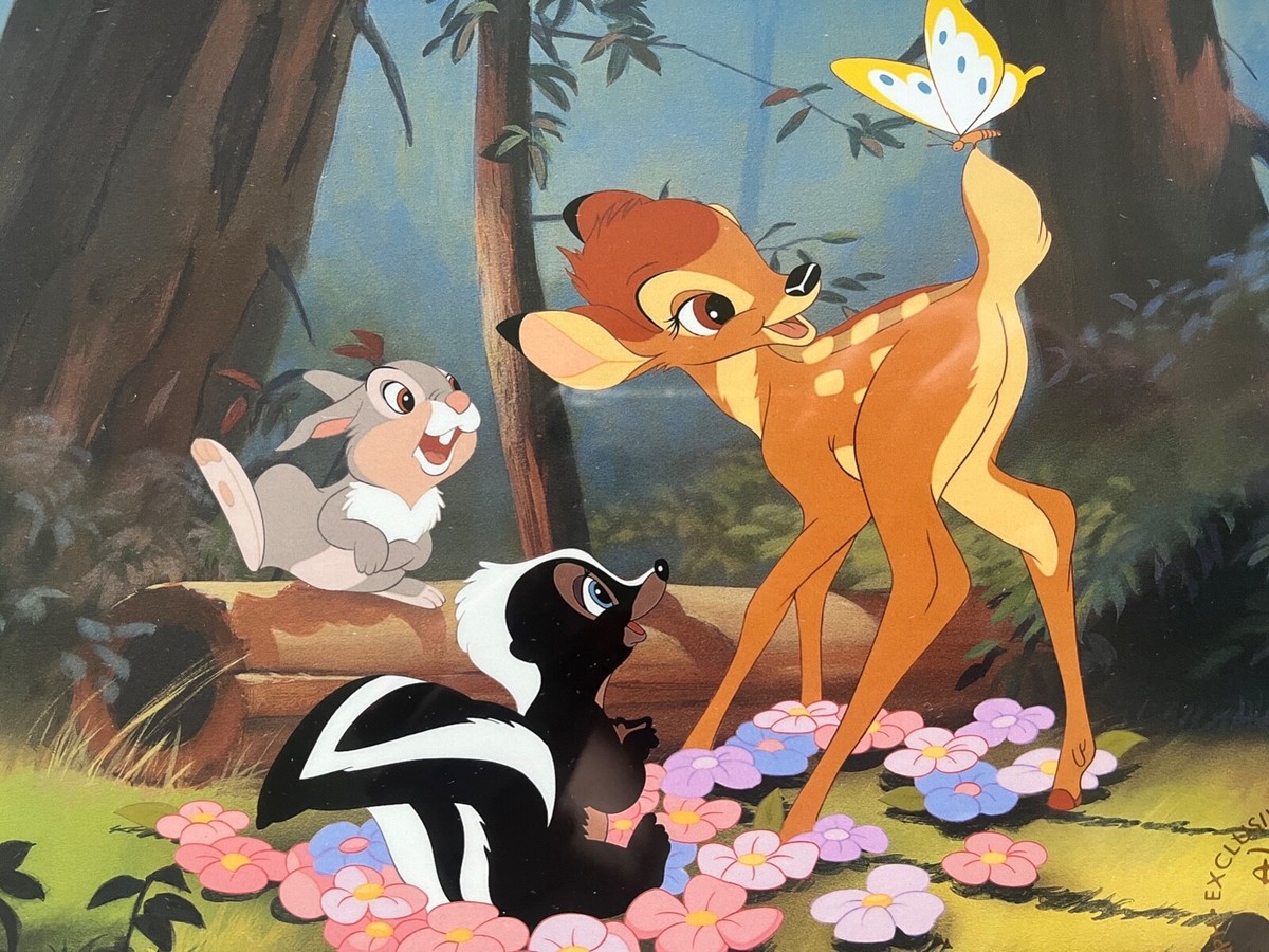 WALT DISNEY BAMBI 1997 EXCLUSIVE COMMEMORATIVE Framed Lithograph