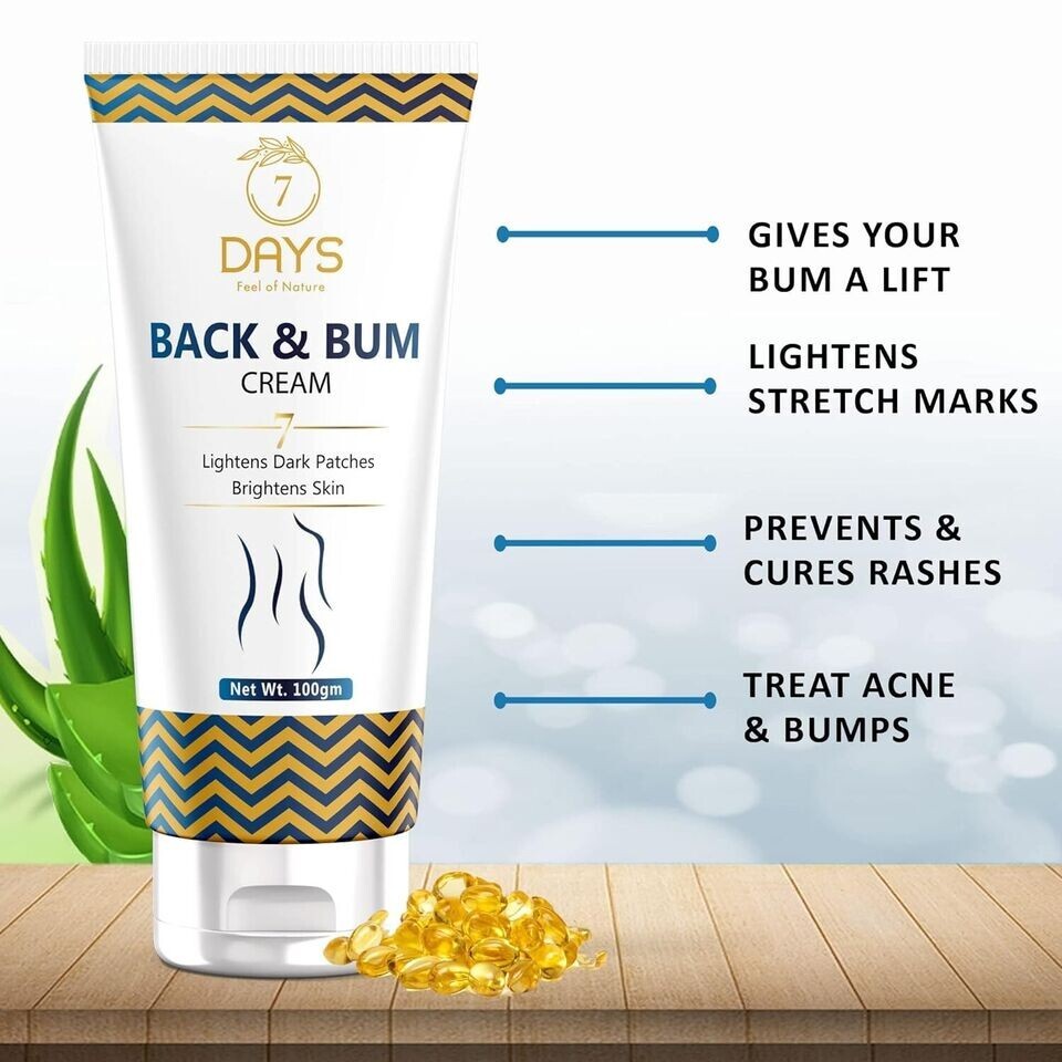 Crème éclaircissante 7 Days Pour Taches Sombres - Dos, Zones Intimes, Ingrédients Naturels, 100 G
