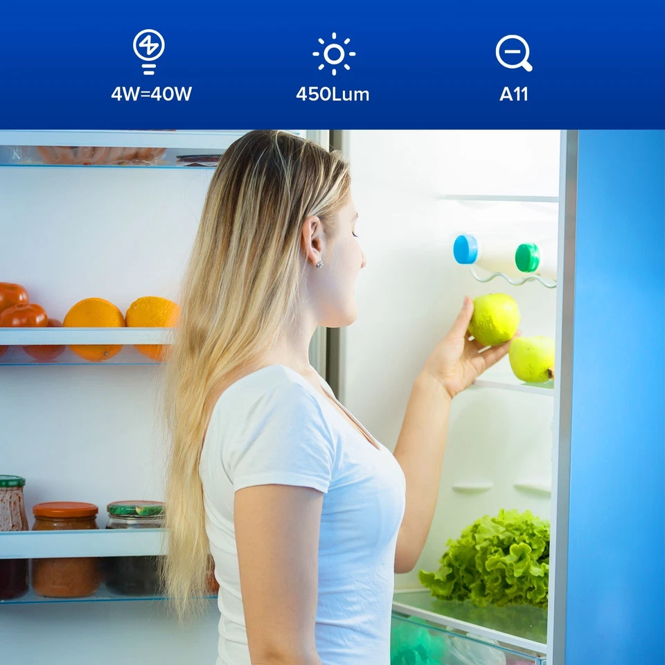 4X4W=45W A11 E26 SANSI LED Light Bulbs Refrigerator 5000K 450ln Fridge Bulbs COC - Image 3 of 4