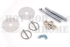 Chrome Hood Pin Kit Flip Over Style Clips Chevy Ford Mopar Import Universal Chrome Hood Pin Kit Flip Over Style Clips Chevy Ford Mopar Import Universal