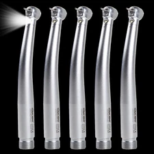 5 Pcs SANDENT Dental E-Generator LED Optic Handpiece Push Button Turbine 2 Hole