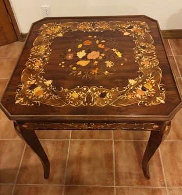 Vintage Italian Inlaid Laquered Wood Gaming Table Ebay
