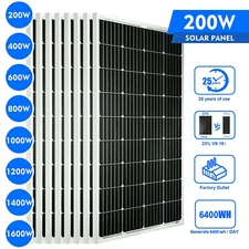 Solar Panel 800W 600W 12V Monocrystalline for RV Boat Trailer Home Roof Camper