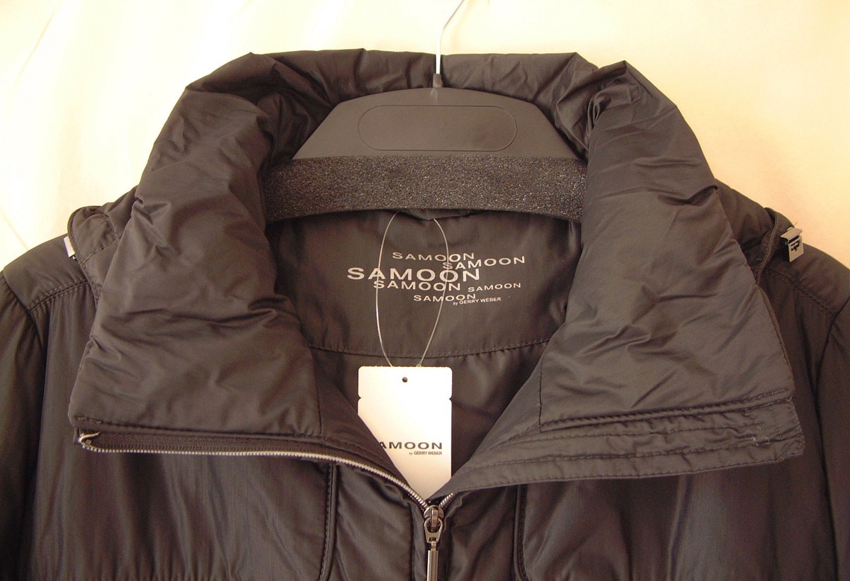 SAMOON Mantel Gerry Weber Steppmantel grau kurzer Wintermantel+