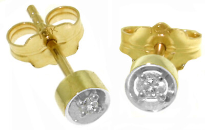 14K. MASSIVE GOLD OHRSTECKER MIT NATÜRLICHEN DIAMANTEN