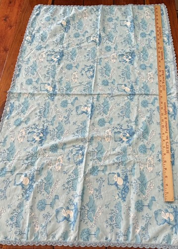 Baby Blanket BLUE Teddy Bear Soft Flannel Crocheted Hem/ Edge40"x26" Never used! - Picture 7 of 7