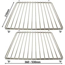 2 x CANDY Oven Shelf Adjustable Chrome Cooker Grill Shelves Extendable Arms