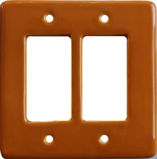 TalaMex Mexican Ceramic Wall Plate Yellow Double GFI/Rocker