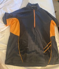 Icebreaker GT Polo Shirt S Men Gray Orange Merino Wool 1/4 Zip