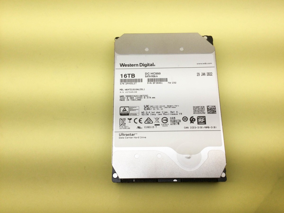 WD Ultrastar DC HC550 16TB 7.2K SATA 6Gb/s 512e 3.5