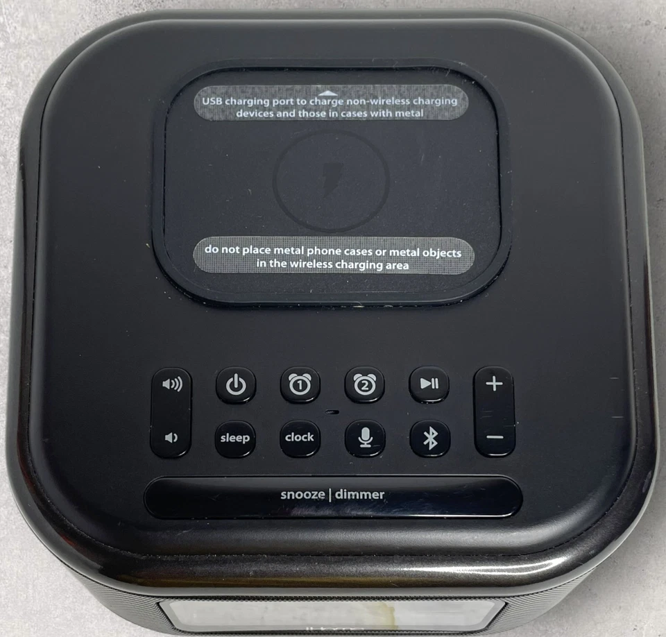 iHome iBTW23 беспроводная зарядка Bluetooth будильник протестирован без шнура питания - Изображение 3 из 4