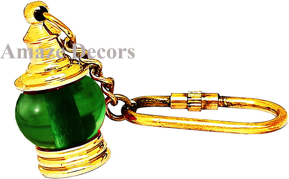 Vintage Style Brass Mini Nautical Lantern Keychain Ship Lantern Key
