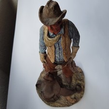 Monfort Western Skulptur Cowboy Figur Saddle Down Boulder Colorado Vintage
