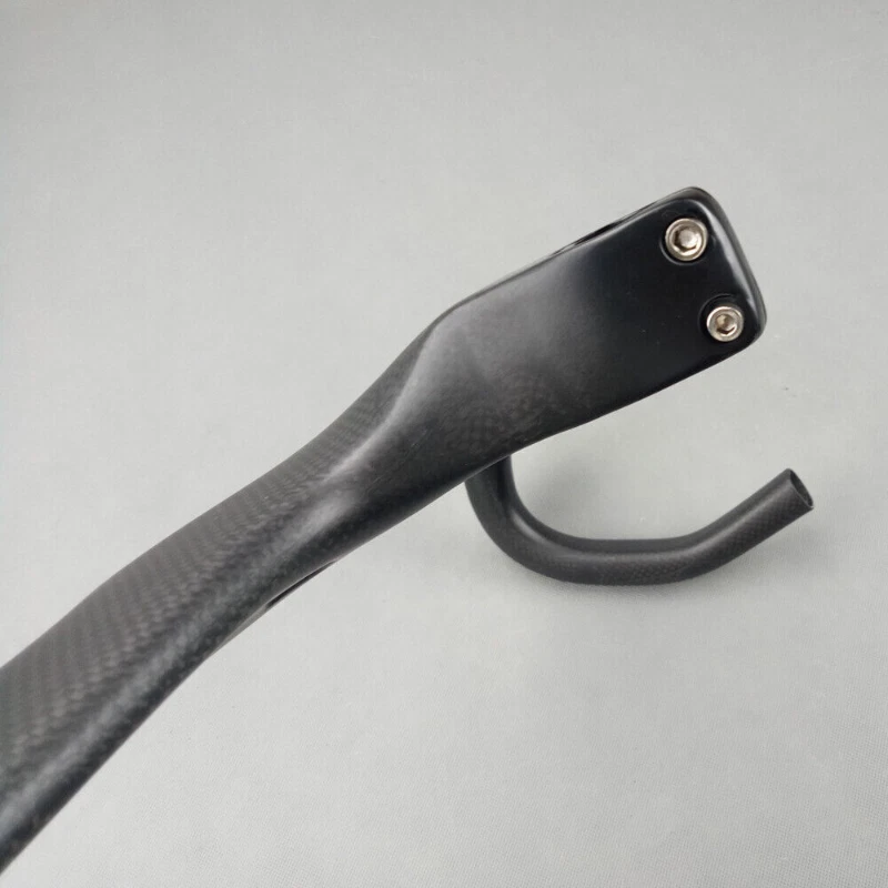 Barra de caída de bicicleta de carretera de carbono completo 3K barra integrada manillar de vástago 28,6 mm Foto 4 de 4