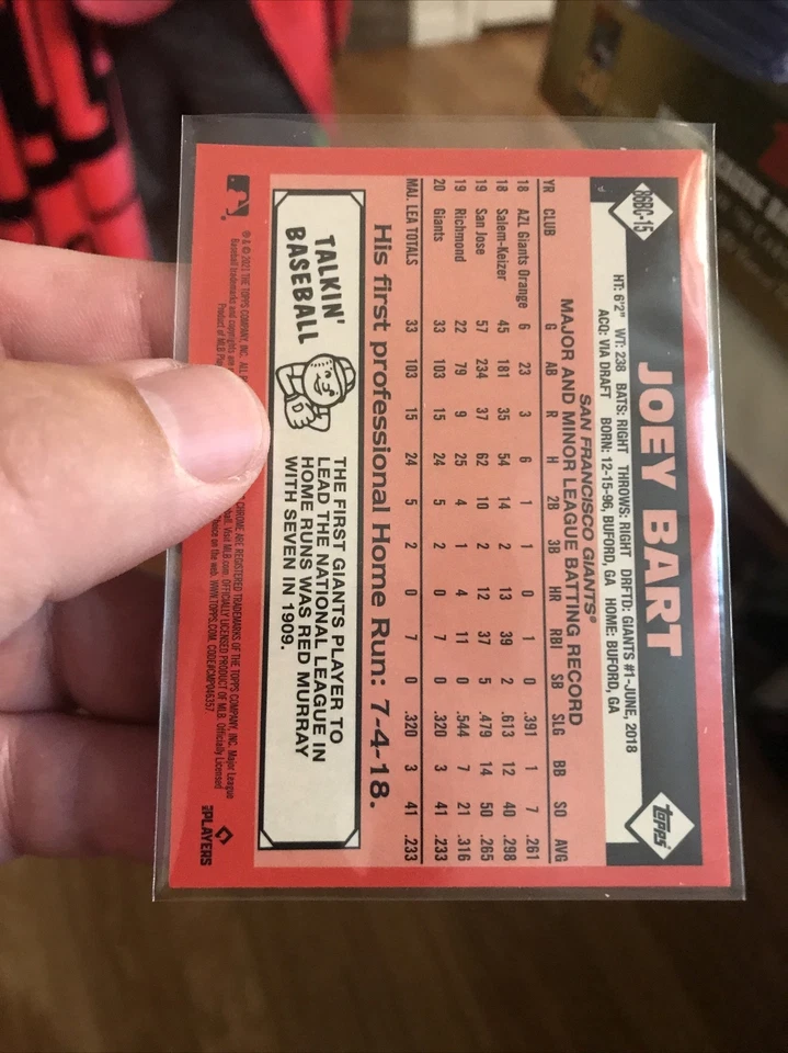 JOEY BARY 2021 Topps Chrome 35th Anniversary 86BC-15 ROOKIE RC - Image 2 of 2