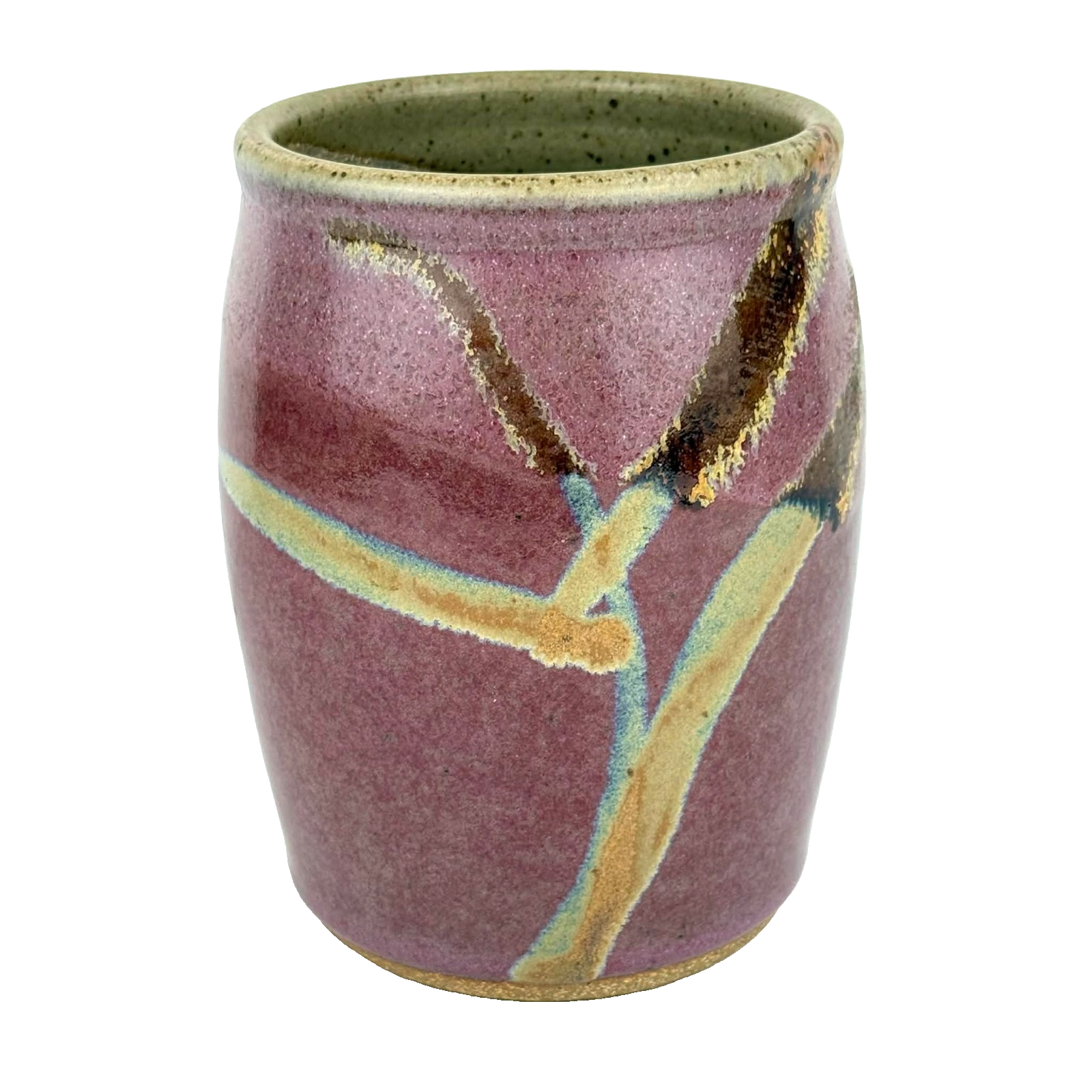 Vtg Studio Art Pottery Stoneware Vase Artist Signed PB 6”