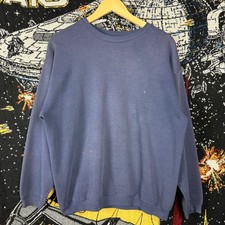 Vintage Hanes Signature Collection Crewneck Sweatshirt Blue Purple Faded Mens L