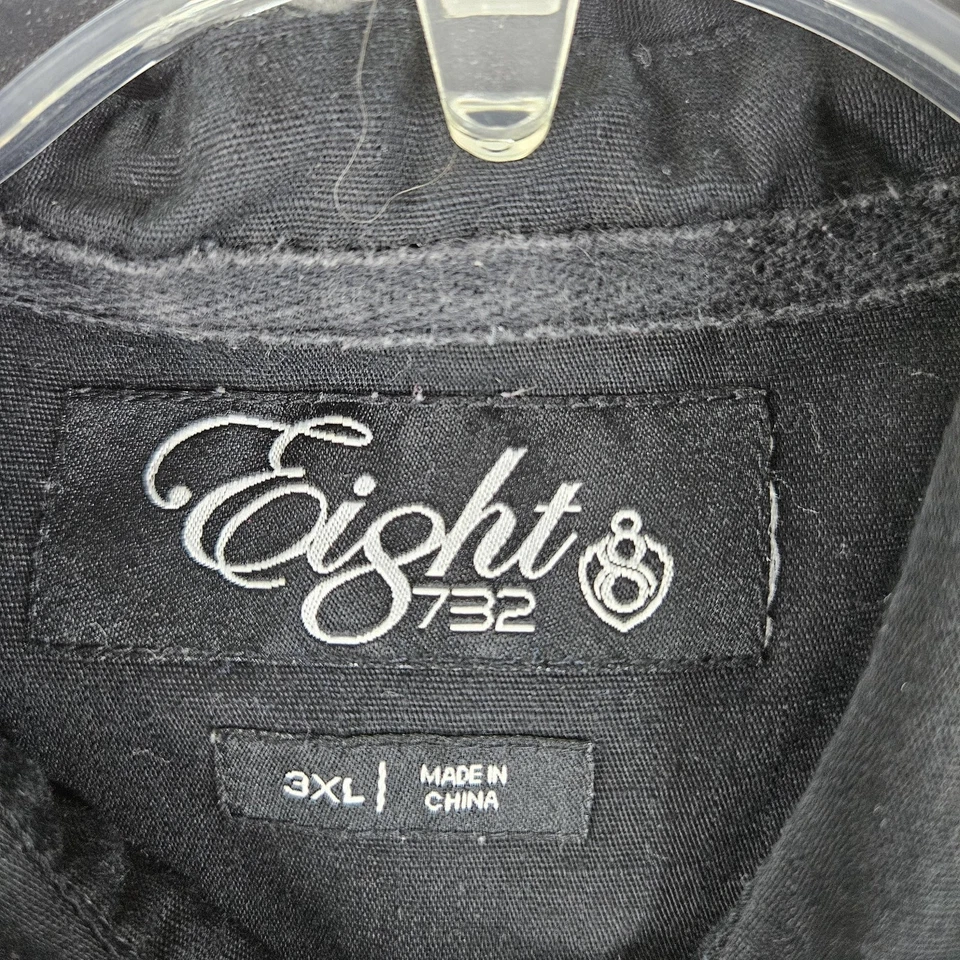 Camisa Eight 732 Para Hombre 3XL Negra Manga Corta Abotonada Captns y Tripulaciones Piloto Foto 3 de 4