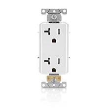 Leviton Decora Plus 20 amps 125 V Duplex White Outlet 5-20R 1 pk Pack of 2