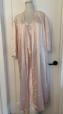Oscar de la Renta Pink Label Silky Nightgown Robe Set missing Belt Size L