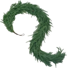 6ft Norfolk Pine Garland Real Touch Artificial Greenery Holiday Mantel Decoratio