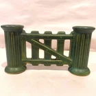 Roseville Rosecraft Matte Green Gate Fence Double Bud Vase Shape 46 1920s