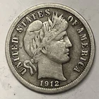 1912 Barber Dime 10C Cents. Nice Coin. Full Liberty