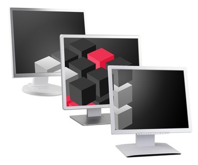 19 Zoll HD Business Computer Monitor, Desktop Gaming Monitor, weiß / hellgrau