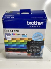BROTHER GENUINE LC404 3PK 3 PACK INKVESTMENT TANK INK CARTRIDGES J1205W J1215W