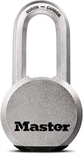 Magnum Heavy Duty Solid Steel Silver Padlock with Key, Cut Resistant Gate Locks 