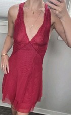 CLO Intimo Babydoll Womens Sexy Lace Sheer Lingerine Red Dress Y2k Size M