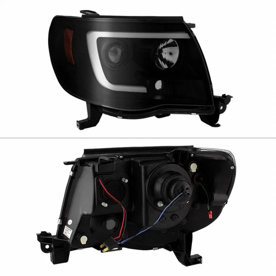 Par de faros Spyder para Toyota Tacoma 2005-2011 barra de luz DRL negro humo Foto 2 de 4