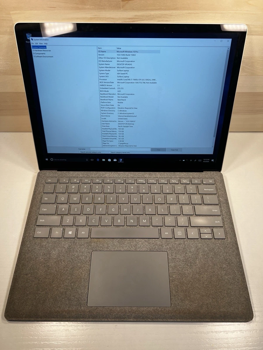 Microsoft Surface Laptop Integrated/On-Board Graphics Intel Core