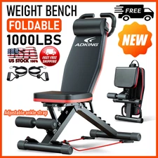1000 lbs Adjustable Utility Bench Weight Bench Home Gym Fitness Workout Exercise