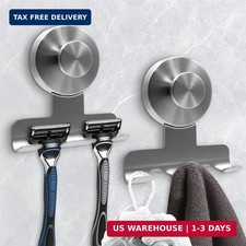Suction Cup Razor Holder for Shower,Heavy-Duty 7KG Suction Hooks for Razor,Towel