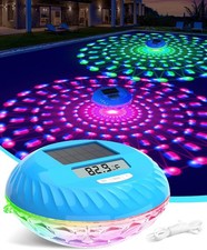 Floating Solar Pool Thermometer with Dynamic LED Lighting Effects Temperature