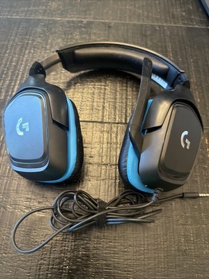 Logitech G432 3.5mm Wired Surround Sound Gaming Headset - Black/Blue Very Good