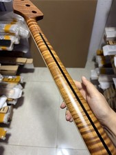 AAAA 20 fret block inlay binding Roasted flame maple J BASS guitar neck part