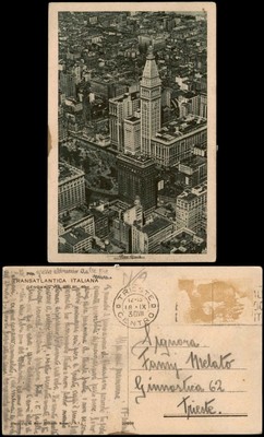 Postcard Manhattan-New York City Luftbild Areal View 1940