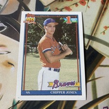 Topps 1991 Chipper Jones Rookie Card Atlanta Braves #333 Baseball Card . rookie card picture