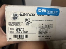 Eemax electric tankless water heater model:SP3512