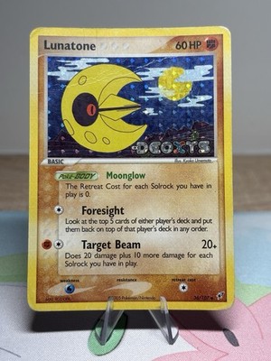 Lunatone 36/107 Uncommon Ex Deoxys Pokemon Reverse Stamped Holo 2005 HP
