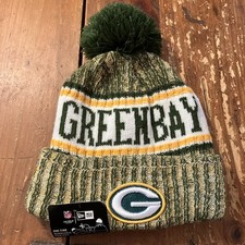 Green Bay Packers Pom Knit Beanie Hat NEW ERA Cap