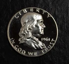 1961 Franklin Half Dollar Choice Silver Proof 90% Silver     Lot 5091
