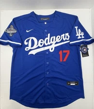 Ohtani #17 Dodgers 2025 World Series Jersey Champion Patch Stitched Blue Jersey