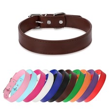 Soft Leather Dog Collar for Small,Medium, Large Dog, Comfortable and Adjustable